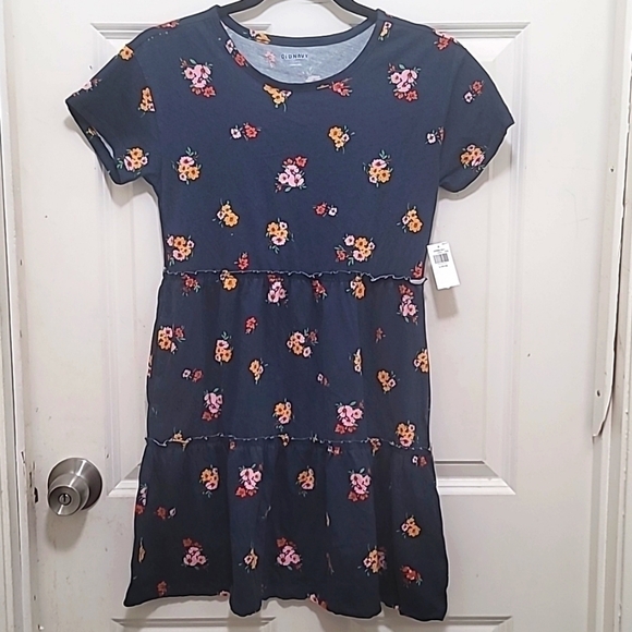 OLD NAVY KIDS BLUE FLOWERS PRINT DRESS SIZE LARGE - Picture 2 of 6